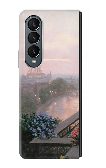 S1443 Terrace in Paris Eifel Hülle Schutzhülle Taschen für Samsung Galaxy Z Fold 4