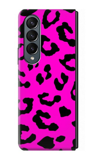 S1850 Pink Leopard Pattern Hülle Schutzhülle Taschen für Samsung Galaxy Z Fold 4