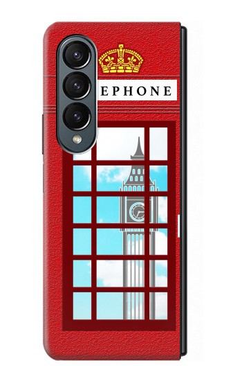 S2059 England British Telephone Box Minimalist Hülle Schutzhülle Taschen für Samsung Galaxy Z Fold 4