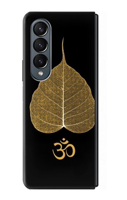 S2331 Gold Leaf Buddhist Om Symbol Hülle Schutzhülle Taschen für Samsung Galaxy Z Fold 4