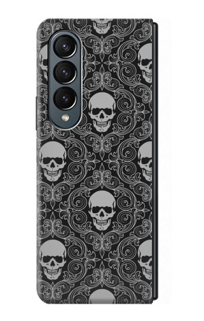 S2371 Skull Vintage Monochrome Pattern Hülle Schutzhülle Taschen für Samsung Galaxy Z Fold 4