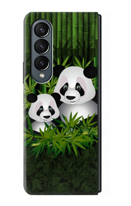 S2441 Panda Family Bamboo Forest Hülle Schutzhülle Taschen für Samsung Galaxy Z Fold 4