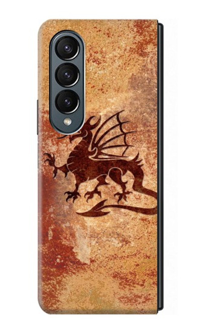 S2485 Dragon Metal Texture Graphic Printed Hülle Schutzhülle Taschen für Samsung Galaxy Z Fold 4