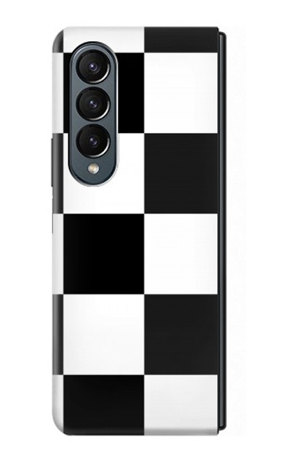 S2492 Black and White Check Hülle Schutzhülle Taschen für Samsung Galaxy Z Fold 4