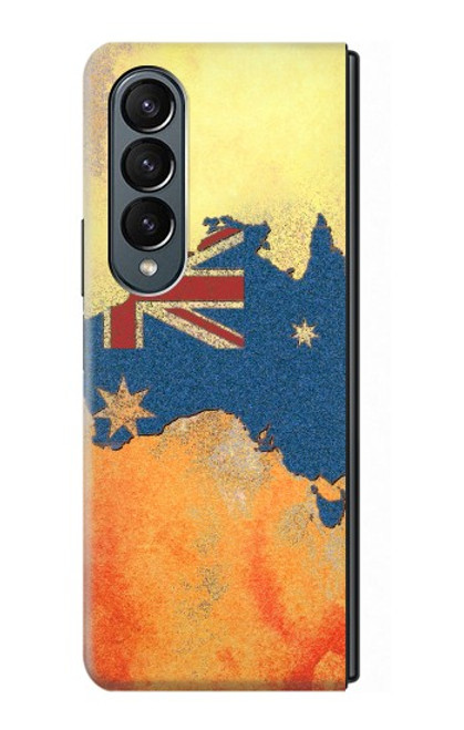 S2494 Australia Flag Map Rock Texture Hülle Schutzhülle Taschen für Samsung Galaxy Z Fold 4
