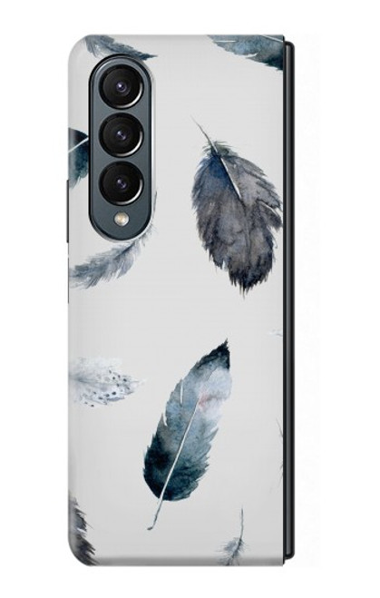 S3085 Feather Paint Pattern Hülle Schutzhülle Taschen für Samsung Galaxy Z Fold 4