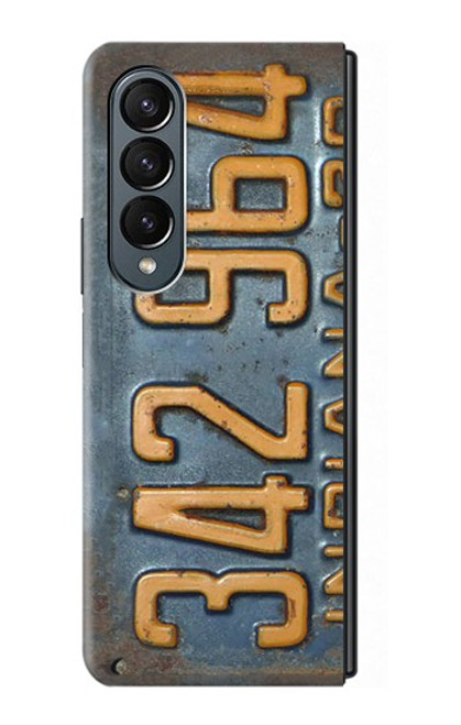 S3750 Vintage Vehicle Registration Plate Hülle Schutzhülle Taschen für Samsung Galaxy Z Fold 4