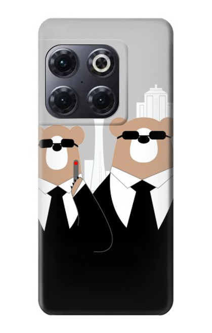 S3557 Bear in Black Suit Hülle Schutzhülle Taschen für OnePlus 10T