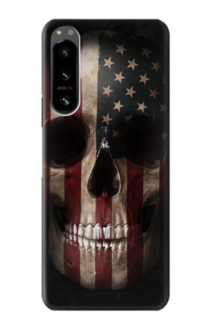 S3850 American Flag Skull Hülle Schutzhülle Taschen für Sony Xperia 5 IV