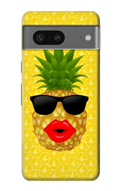 S2443 Funny Pineapple Sunglasses Kiss Hülle Schutzhülle Taschen für Google Pixel 7