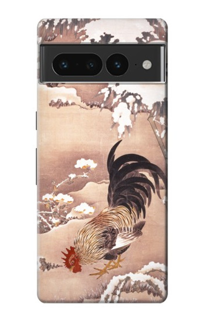 S1332 Ito Jakuchu Rooster Hülle Schutzhülle Taschen für Google Pixel 7 Pro