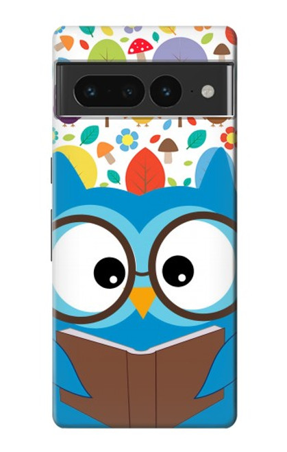 S2521 Cute Nerd Owl Cartoon Hülle Schutzhülle Taschen für Google Pixel 7 Pro