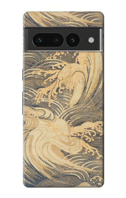 S2680 Japan Art Obi With Stylized Waves Hülle Schutzhülle Taschen für Google Pixel 7 Pro