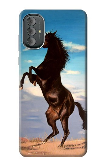 S0934 Wild Black Horse Hülle Schutzhülle Taschen für Motorola Moto G Power 2022, G Play 2023