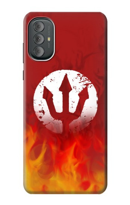S2803 Fire Red Devil Spear Symbol Hülle Schutzhülle Taschen für Motorola Moto G Power 2022, G Play 2023