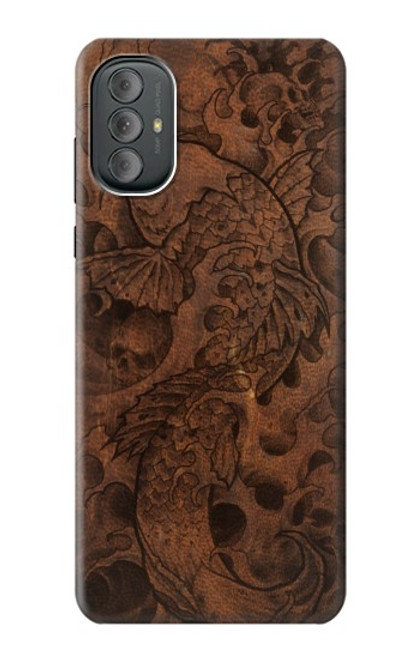 S3405 Fish Tattoo Leather Graphic Print Hülle Schutzhülle Taschen für Motorola Moto G Power 2022, G Play 2023