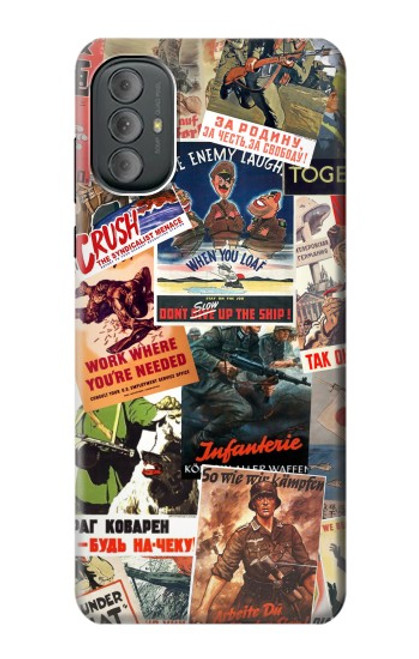 S3905 Vintage Army Poster Hülle Schutzhülle Taschen für Motorola Moto G Power 2022, G Play 2023
