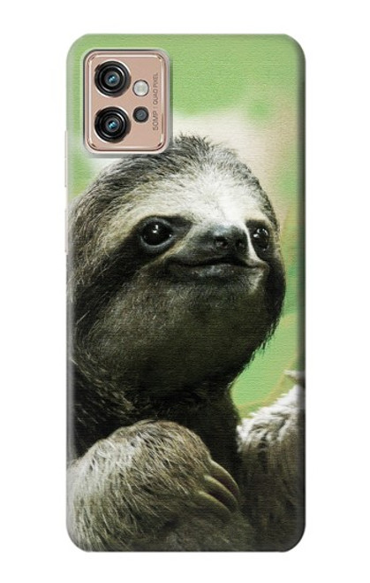 S2708 Smiling Sloth Hülle Schutzhülle Taschen für Motorola Moto G32