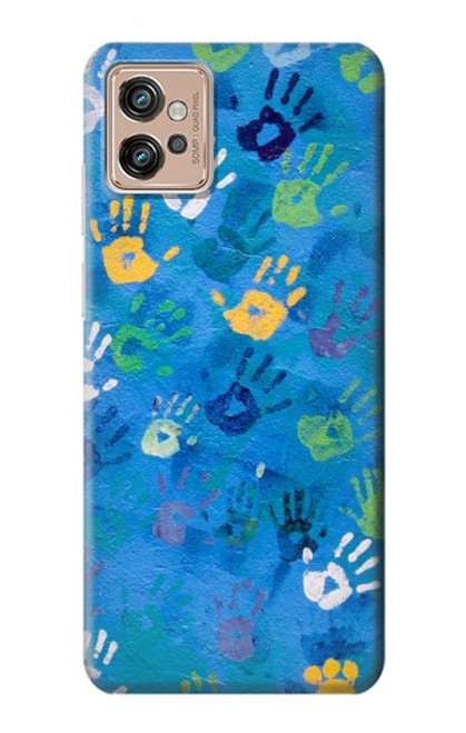 S3403 Hand Print Hülle Schutzhülle Taschen für Motorola Moto G32