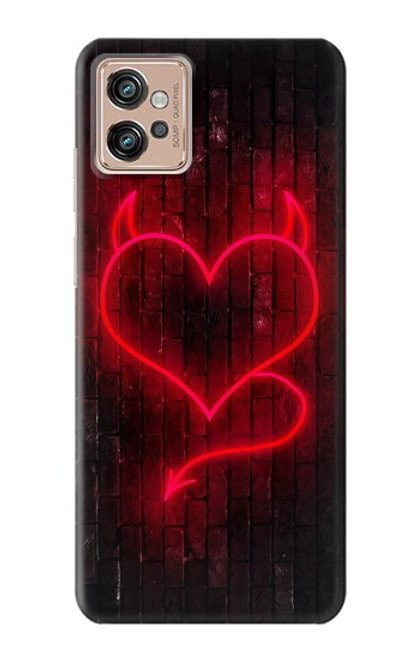 S3682 Devil Heart Hülle Schutzhülle Taschen für Motorola Moto G32