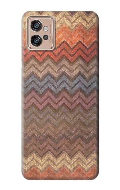 S3752 Zigzag Fabric Pattern Graphic Printed Hülle Schutzhülle Taschen für Motorola Moto G32