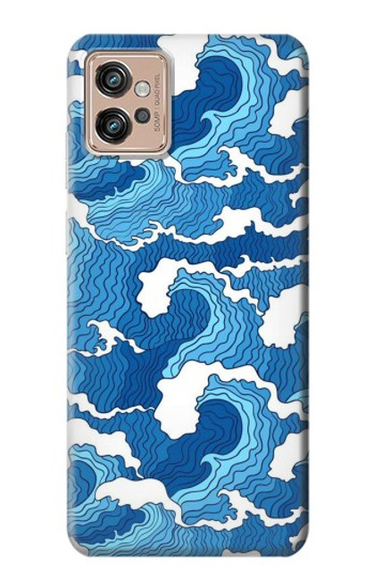 S3901 Aesthetic Storm Ocean Waves Hülle Schutzhülle Taschen für Motorola Moto G32
