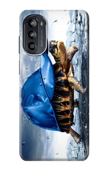 S0084 Turtle in the Rain Hülle Schutzhülle Taschen für Motorola Moto G52, G82 5G