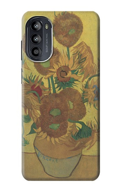 S0214 Van Gogh Vase Fifteen Sunflowers Hülle Schutzhülle Taschen für Motorola Moto G52, G82 5G