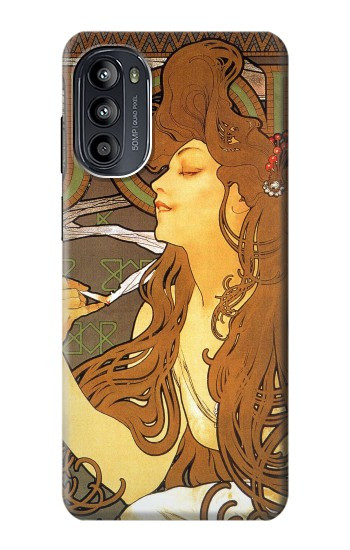 S0969 Alphonse Mucha Job Hülle Schutzhülle Taschen für Motorola Moto G52, G82 5G
