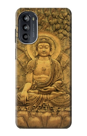 S2452 Buddha Bas Relief Art Graphic Printed Hülle Schutzhülle Taschen für Motorola Moto G52, G82 5G