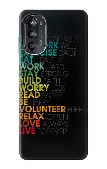 S3523 Think Positive Words Quotes Hülle Schutzhülle Taschen für Motorola Moto G52, G82 5G