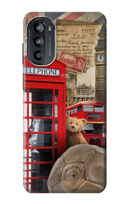 S3856 Vintage London British Hülle Schutzhülle Taschen für Motorola Moto G52, G82 5G