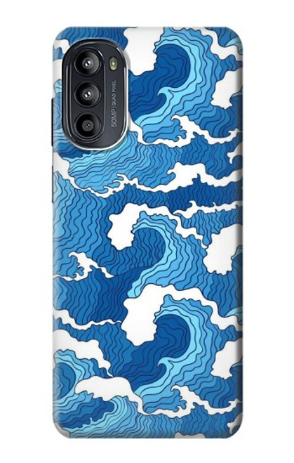 S3901 Aesthetic Storm Ocean Waves Hülle Schutzhülle Taschen für Motorola Moto G52, G82 5G