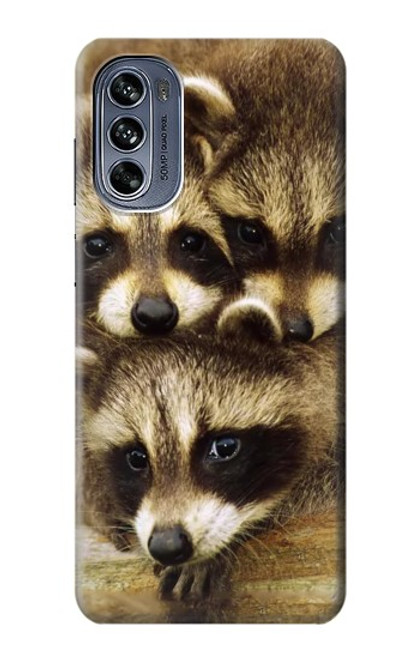 S0977 Baby Raccoons Hülle Schutzhülle Taschen für Motorola Moto G62 5G