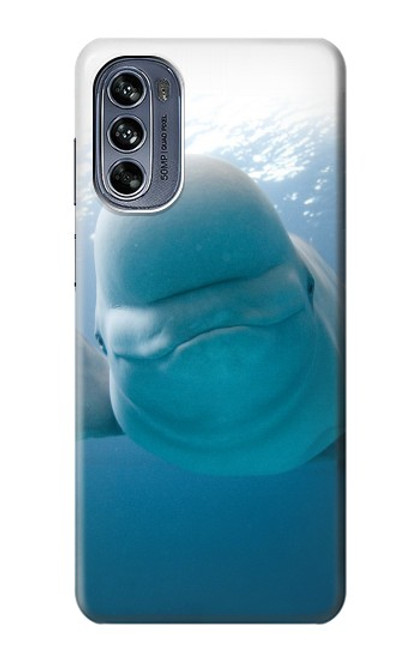 S1801 Beluga Whale Smile Whale Hülle Schutzhülle Taschen für Motorola Moto G62 5G