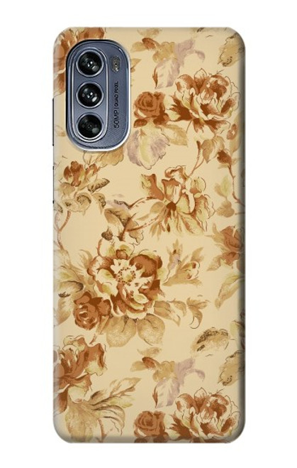 S2180 Flower Floral Vintage Pattern Hülle Schutzhülle Taschen für Motorola Moto G62 5G