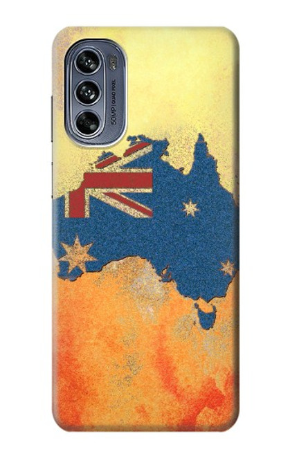 S2494 Australia Flag Map Rock Texture Hülle Schutzhülle Taschen für Motorola Moto G62 5G