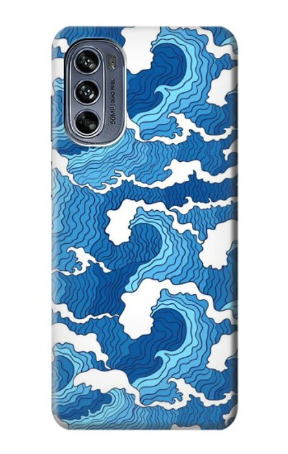 S3901 Aesthetic Storm Ocean Waves Hülle Schutzhülle Taschen für Motorola Moto G62 5G
