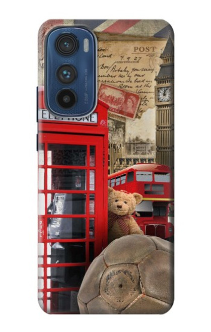 S3856 Vintage London British Hülle Schutzhülle Taschen für Motorola Edge 30