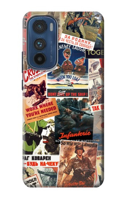 S3905 Vintage Army Poster Hülle Schutzhülle Taschen für Motorola Edge 30