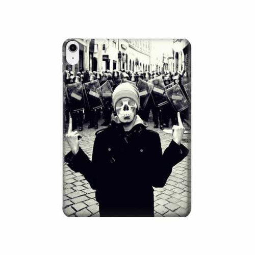 S1108 Skull Mask Man Protester Hülle Schutzhülle Taschen für iPad 10.9 (2025,2022)