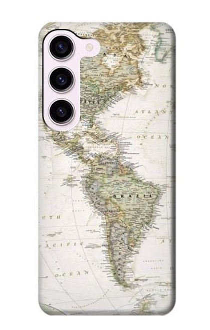 S0604 World Map Hülle Schutzhülle Taschen für Samsung Galaxy S23