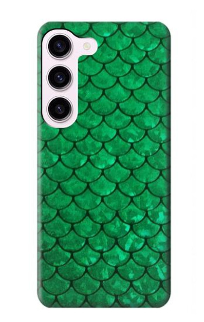 S2704 Green Fish Scale Pattern Graphic Hülle Schutzhülle Taschen für Samsung Galaxy S23