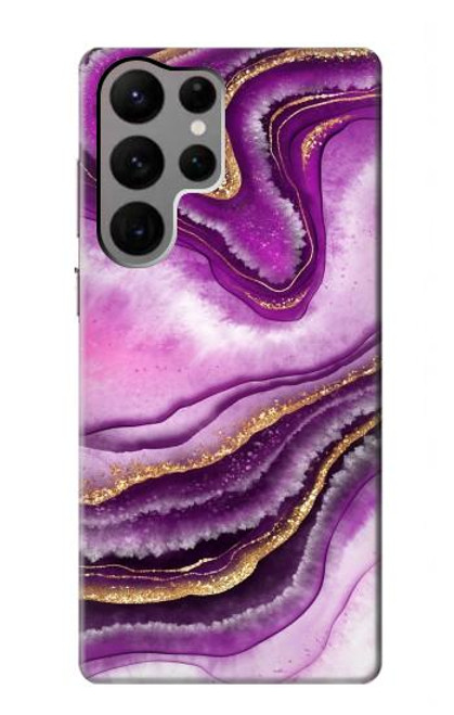 S3896 Purple Marble Gold Streaks Hülle Schutzhülle Taschen für Samsung Galaxy S23 Ultra