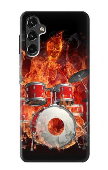S1431 Skull Drum Fire Rock Hülle Schutzhülle Taschen für Samsung Galaxy A14 5G