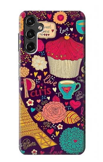 S2353 Paris Cartoon Vintage Pattern Hülle Schutzhülle Taschen für Samsung Galaxy A14 5G
