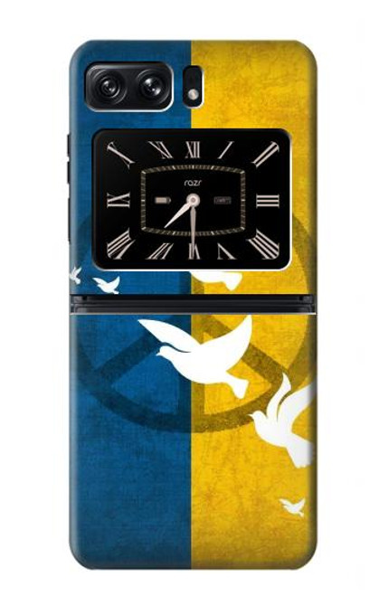 S3857 Peace Dove Ukraine Flag Hülle Schutzhülle Taschen für Motorola Moto Razr 2022