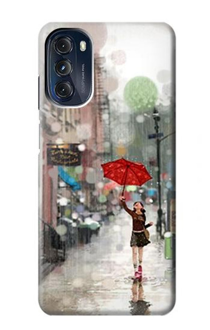 S0108 Girl in The Rain Hülle Schutzhülle Taschen für Motorola Moto G 5G (2023)