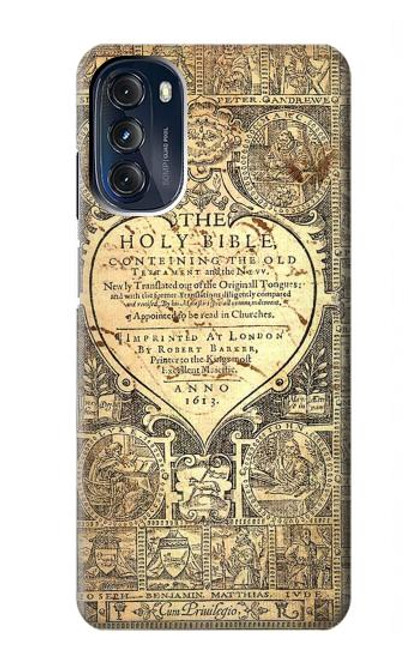 S0330 Bible Page Hülle Schutzhülle Taschen für Motorola Moto G 5G (2023)