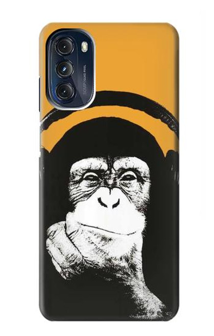 S2324 Funny Monkey with Headphone Pop Music Hülle Schutzhülle Taschen für Motorola Moto G 5G (2023)